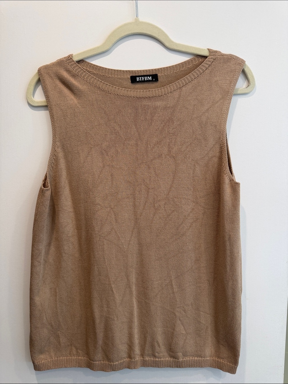 BTFBM Women's Sleeveless Knit Tank Top in Taupe